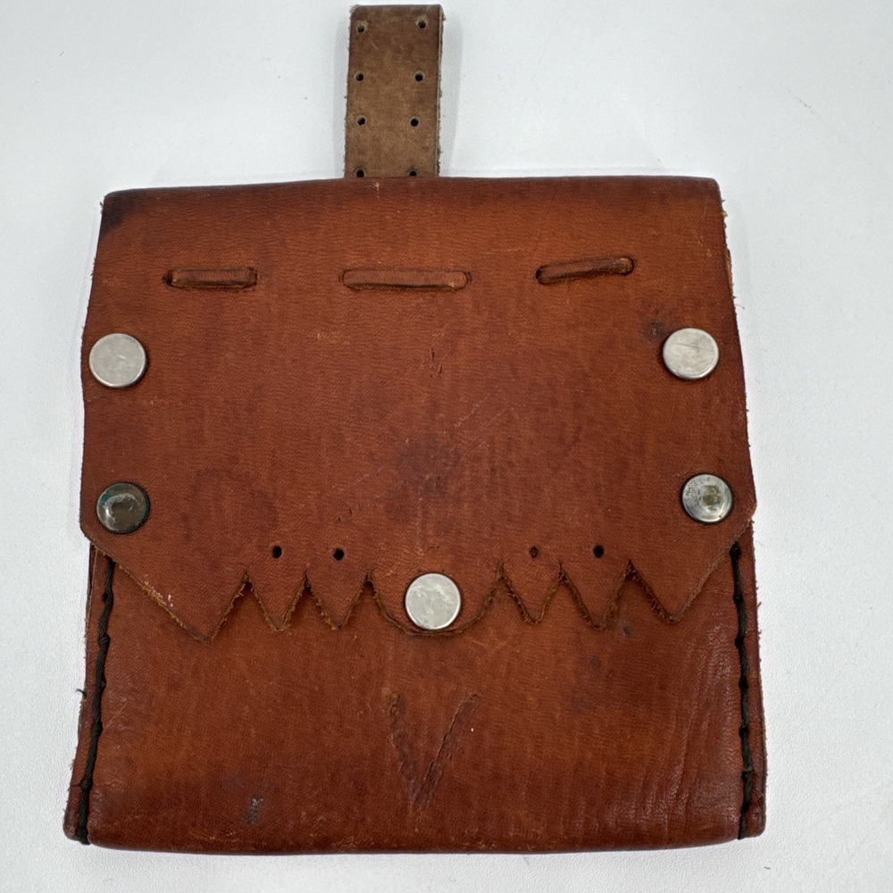 Vintage R‎ & H Leather Crafts Belt Bag Handmade Unique Festival Rustic Hippie